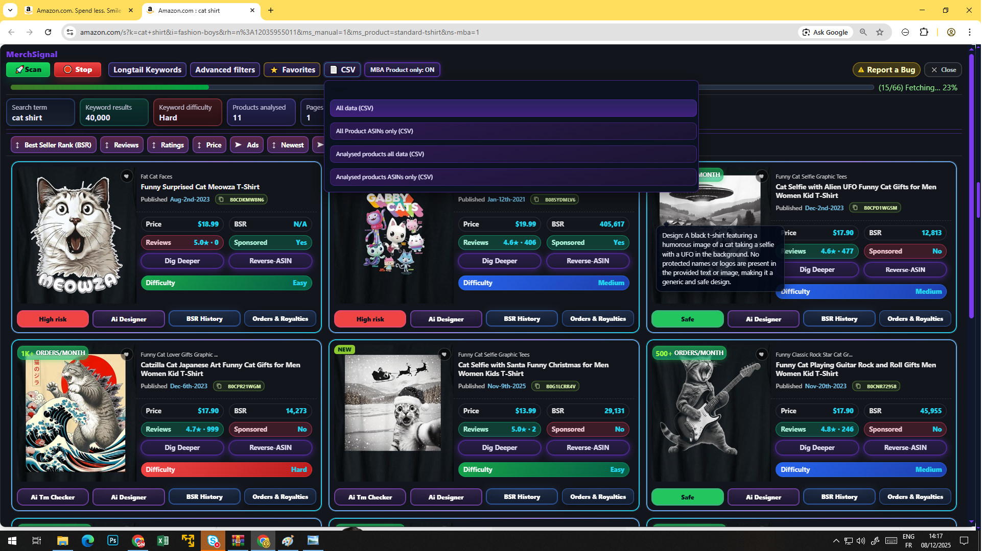MerchSignal — extension screenshot